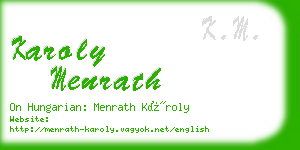 karoly menrath business card